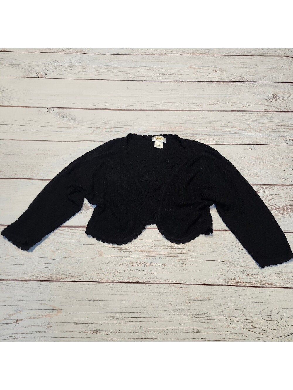 Talbots Women’s Black Cropped Open Front Cardigan Size L